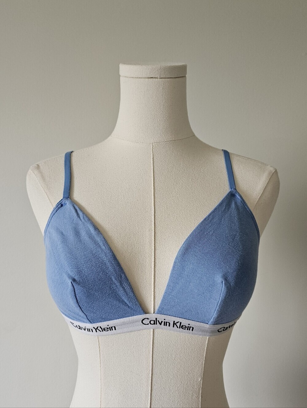 Calvin Klein M Light Blue Cotton Modal Light lined Triangle Bralette